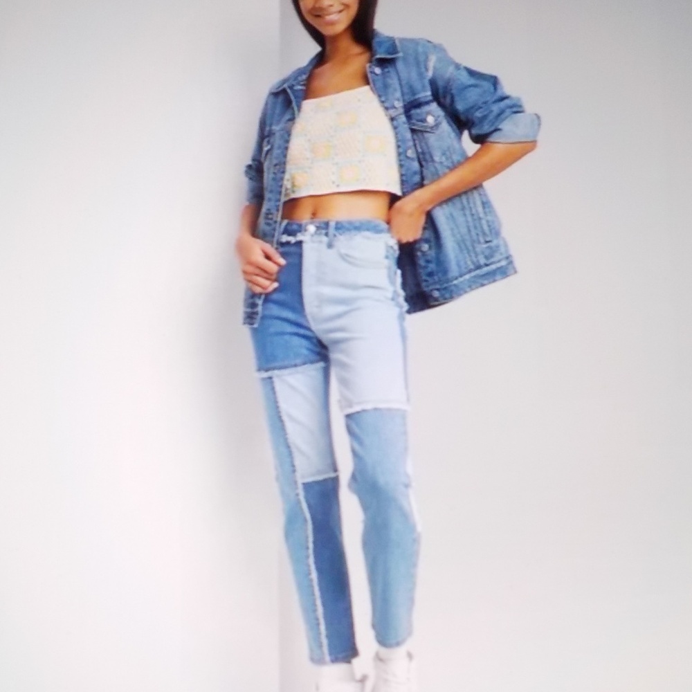 🩵Women's Straight Leg Jeans - Patchwork Blue🩵